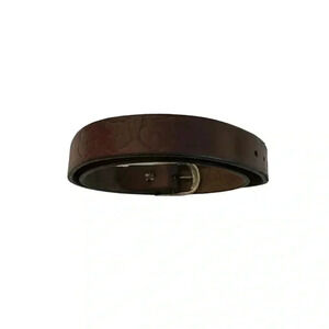 Men’s' Leather Belt With Three Wolves & a leaf